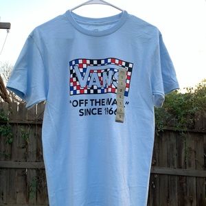 Men’s blue Vans shirt